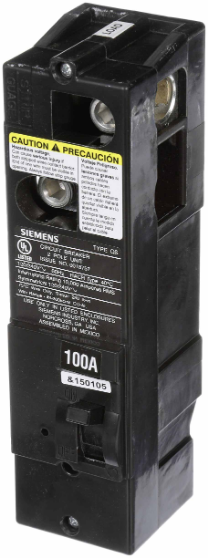 SIEMENS QS2100 Plug In Circuit Breaker Q 100 Amp 240vac 2p 10kaic@240v | AG8UJY