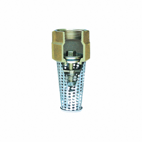 SIMMONS 456SB Foot Valve, Single Flow, Spring, Inline, Bronze Body, Stainless Steel Strainer | CU2YCL 482A25