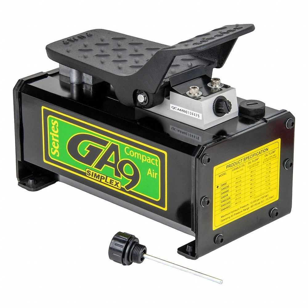 Air Pump, 10000 PSI Max, 90 cu Inch Reservoir Capacity, Foot, 3-Position