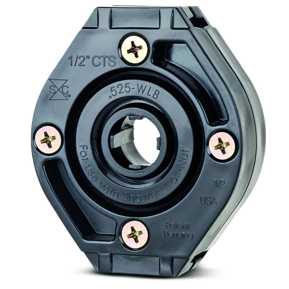 Shower Wallnut Lock Block, 25 lb Load, ABS, Galvanized