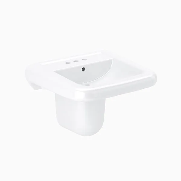 SLOAN 3873075 Lavatory With Glaze, Wall Mount, Vitreous China, White | BQ4PAN
