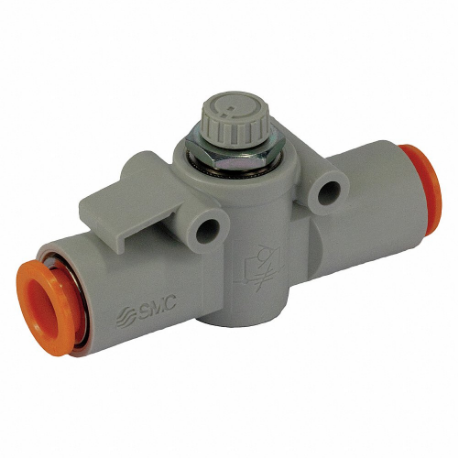 SMC VALVES AS2002F-04 Speed Control Valve, Tube, 3/16 Inch Port Size, 4 mm Tube Size, 1/8 Inch Valve Body Size | CU3AWY 4DGW1