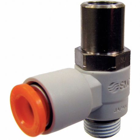 SMC VALVES AS2201F-01-06SD Valve, BSPT x Tube, 1/8 Inch Valve Port Size, 6 mm Valve Tube Size | CU3AMH 5RTL7