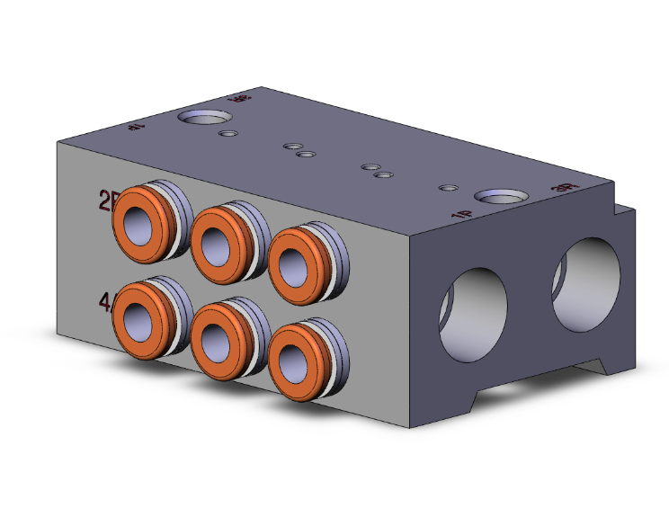 SMC VALVES VV4QD15-03C4 Valve Manifold, 4/5 Inch Port Size, 3 Station | AM9TKP