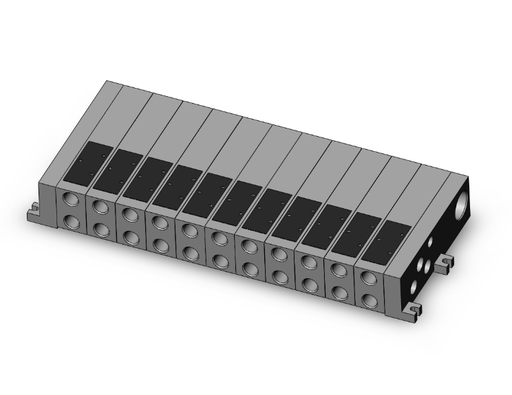 SMC VALVES VV5FS2-01T1-111-02T Valve Manifold, 3/8 Base Mount Size | AN8EXB