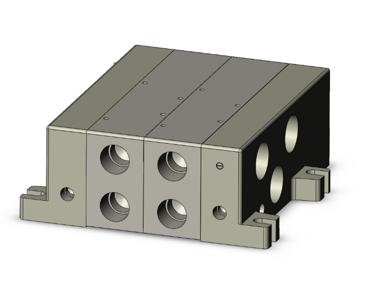 SMC VALVES VV5Q51-0204TFD0 Valve Manifold, 1/2 Base Mount Size | AN8YGY