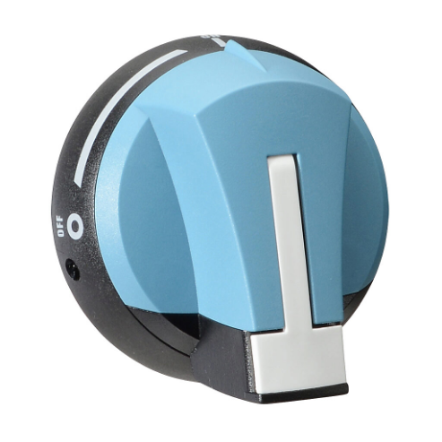 SOCOMEC 140F2111 Rotary Handle, Round Black/Blue, External Front Or Right Side Mount, 2-Position | CV7PVY