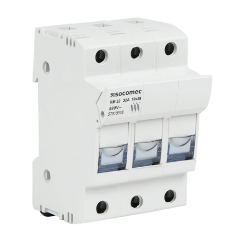 Modular Fuse Holder, 30A, 750 VAC, 3-Pole, 18-8 Awg Copper Only, Pressure Plate