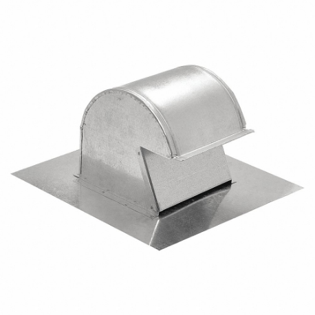 Roof Cap, Round, 10 Inch Duct, 26G Galvanized Steel, Steel, Silver Finish, Galvanized