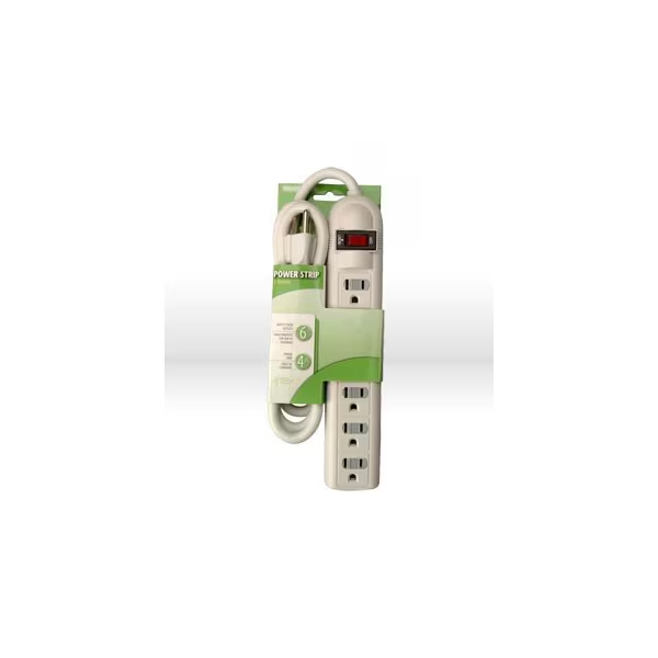 Plugs, 6 Outlet Plastic Power Switch with CB Reset Button