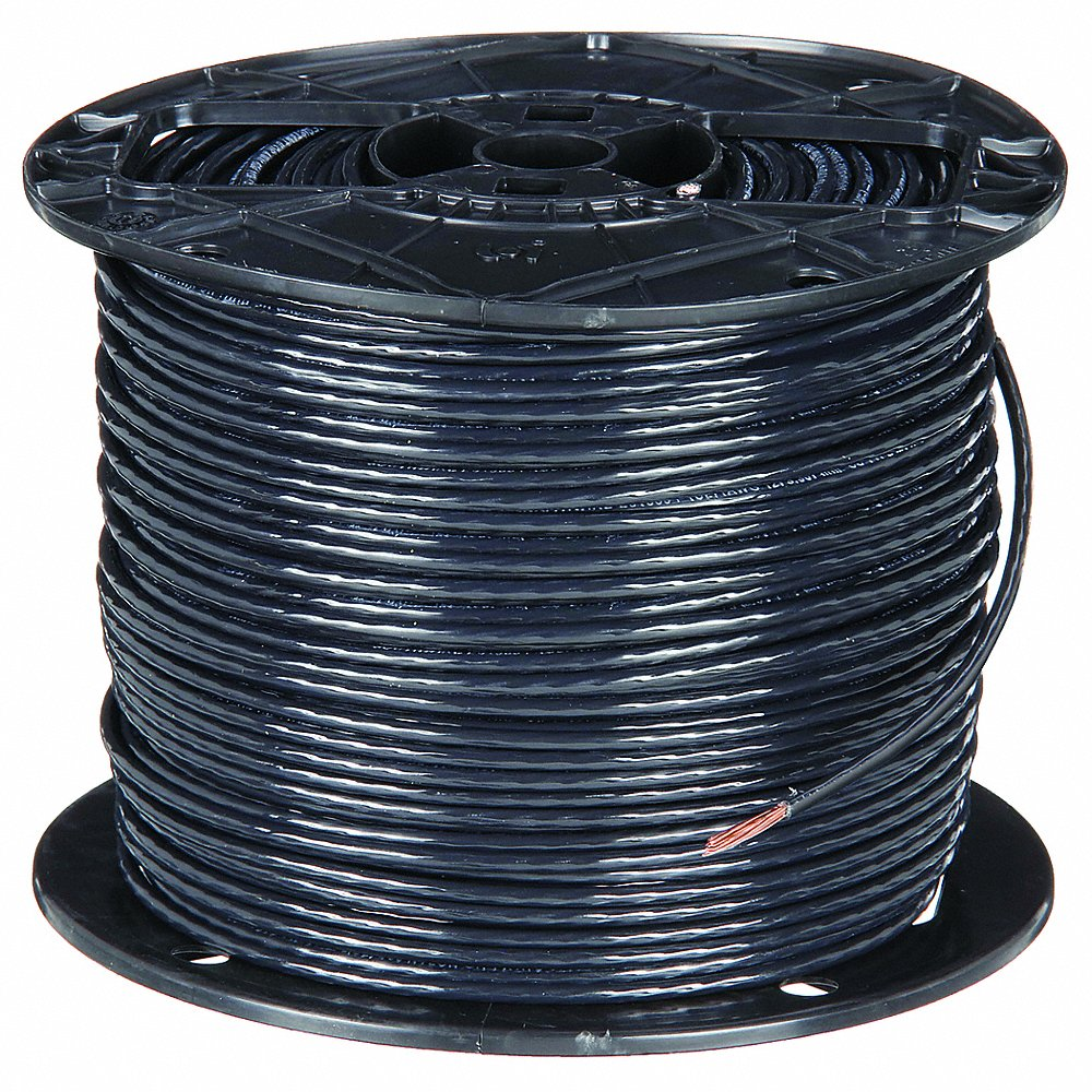 SOUTHWIRE COMPANY 22973201 Building Wire, 10 AWG Wire Size, 1 Conductors, Black, 500 ft Length, Stranded, Nylon, PVC | CP2DWT 4W008