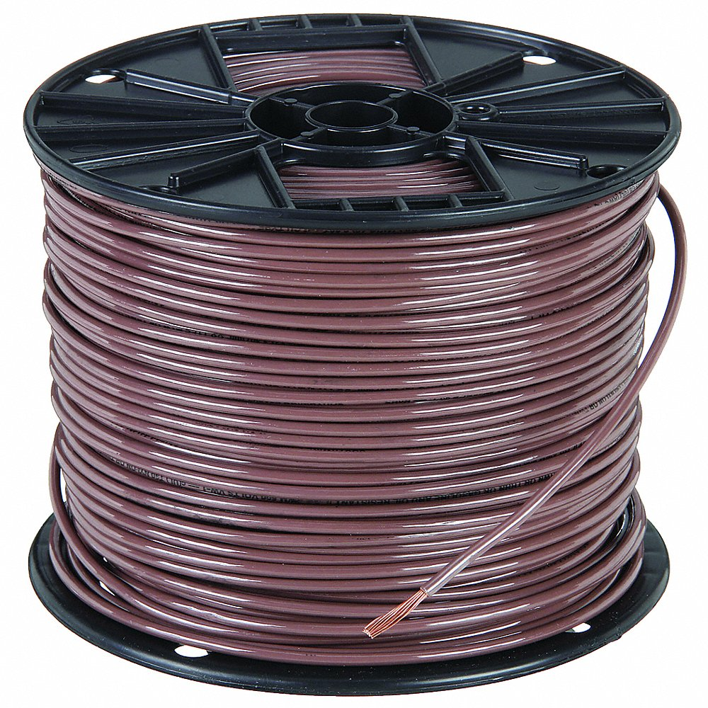 SOUTHWIRE COMPANY 22971601 Building Wire, 12 AWG Wire Size, 1 Conductors, Brown, 500 ft Length, Stranded, Nylon, PVC | CP2EBV 5C985