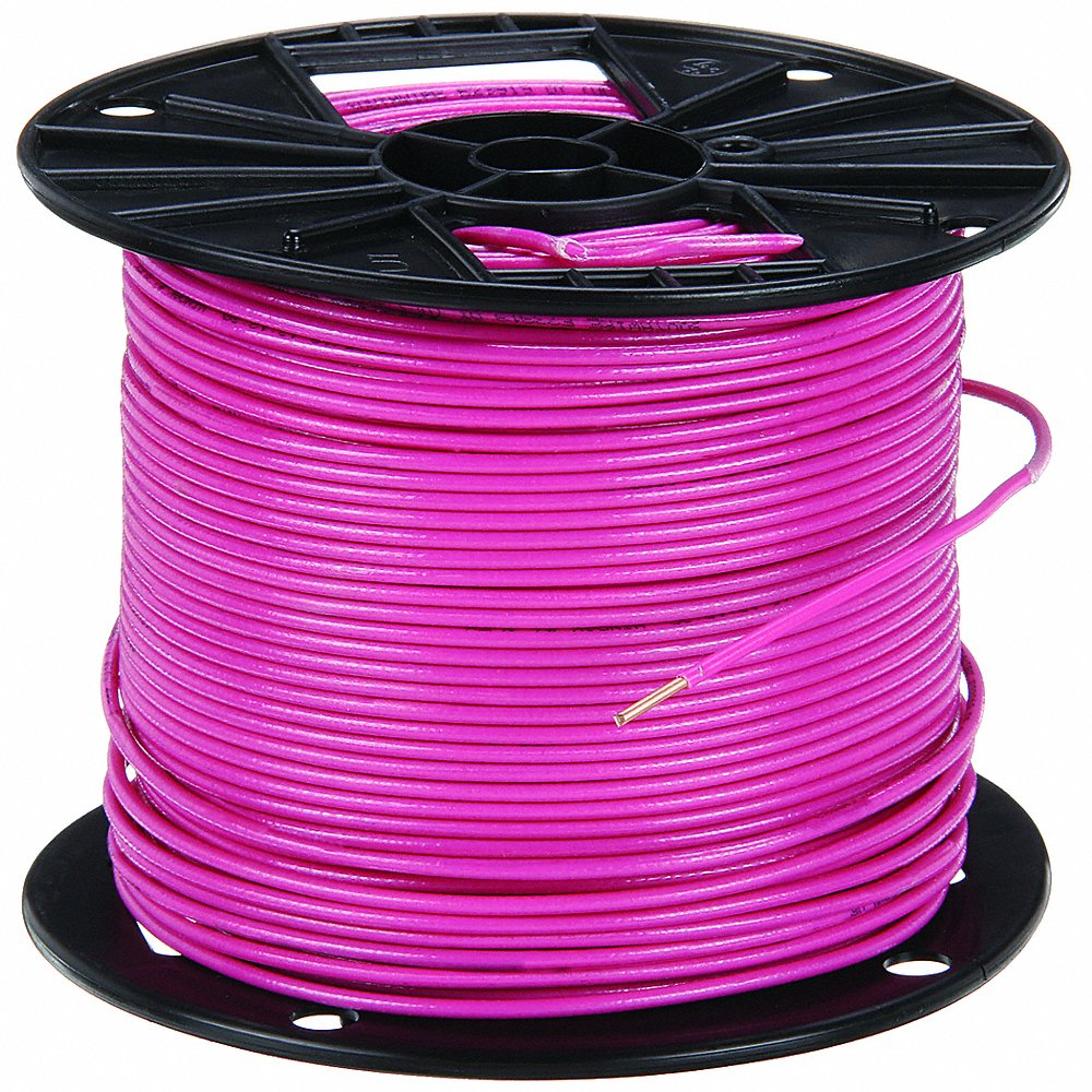 SOUTHWIRE COMPANY 25647905 Building Wire, 12 AWG Wire Size, 1 Conductors, Pink, 2, 500 ft Length, Nylon, PVC, Pink | CP2ECW 4WYY1