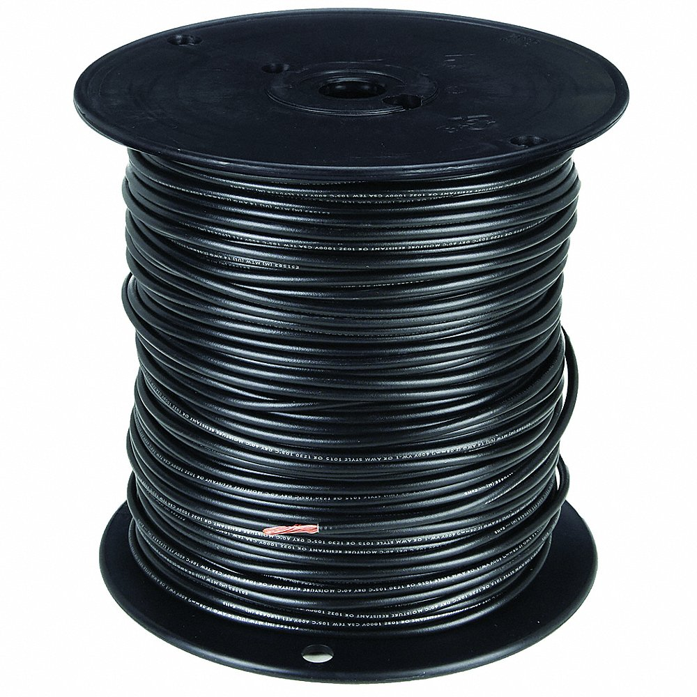 Machine Tool Wire, AWM, MTW, TEW, 14 AWG, 500 ft, Black, PVC Insulation