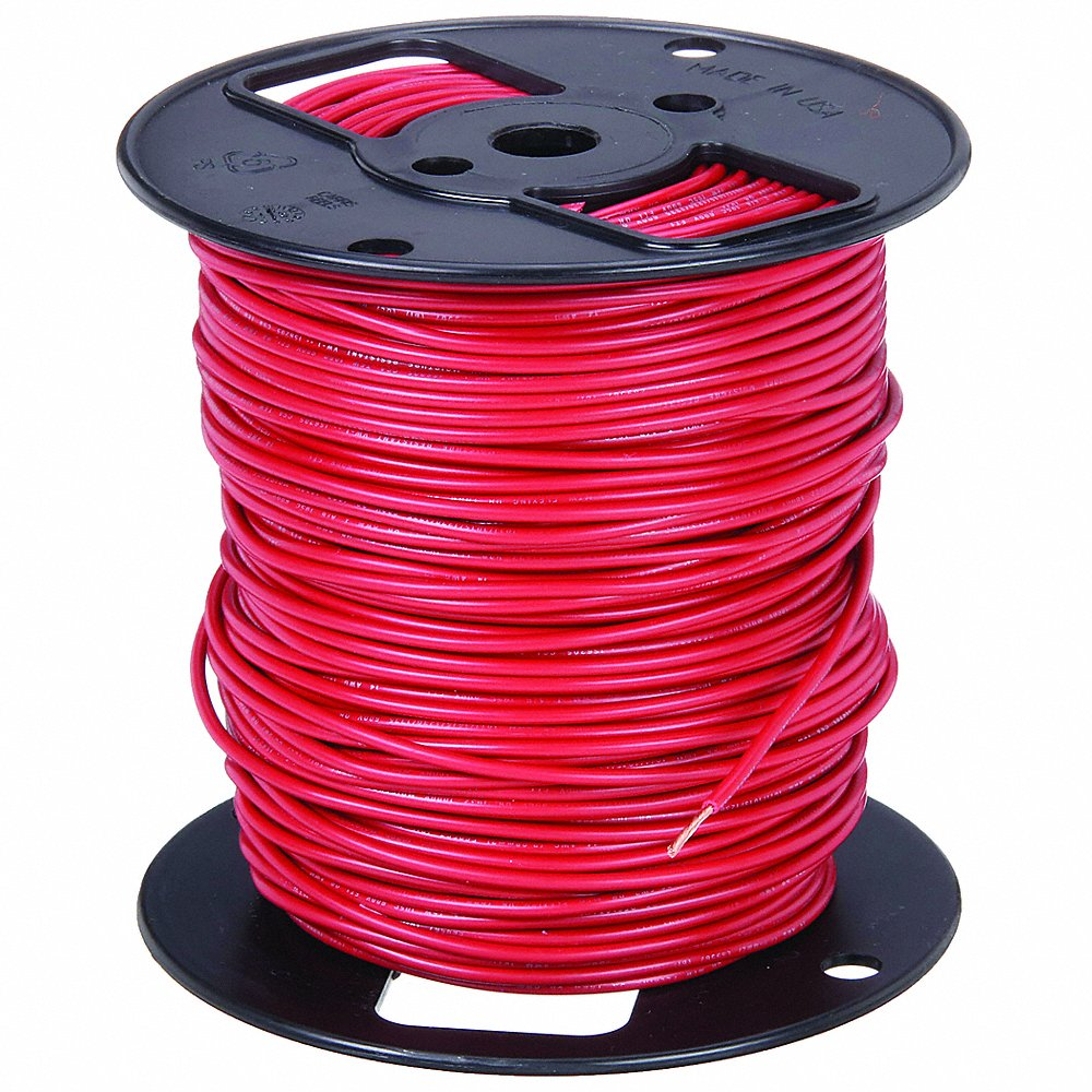 Machine Tool Wire, AWM, MTW, TEW, 10 AWG, 500 ft, Red, PVC Insulation