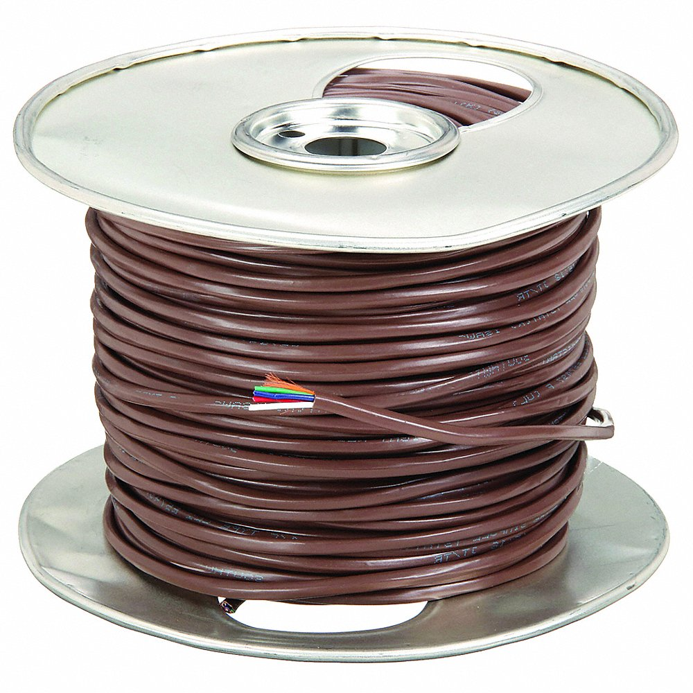Thermostat Wire, 20 AWG Wire Size, 4 Conductors, 250 ft Length