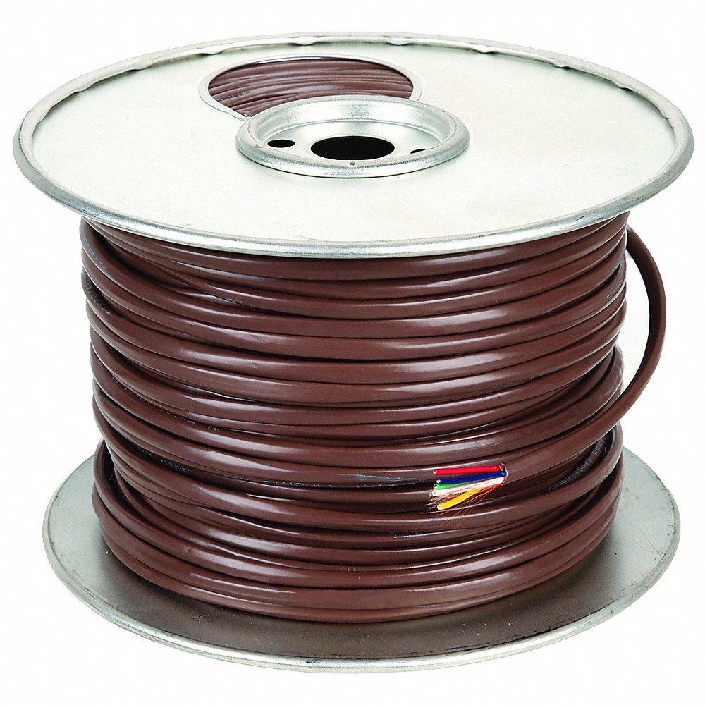 Thermostat Wire, 20 AWG Wire Size, 5 Conductors, 250 ft Length