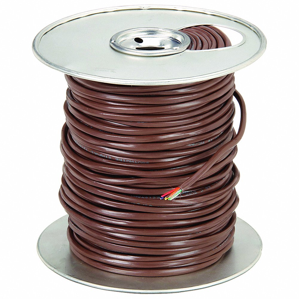 Thermostat Wire, 20 AWG Wire Size, 6 Conductors, 250 ft Length