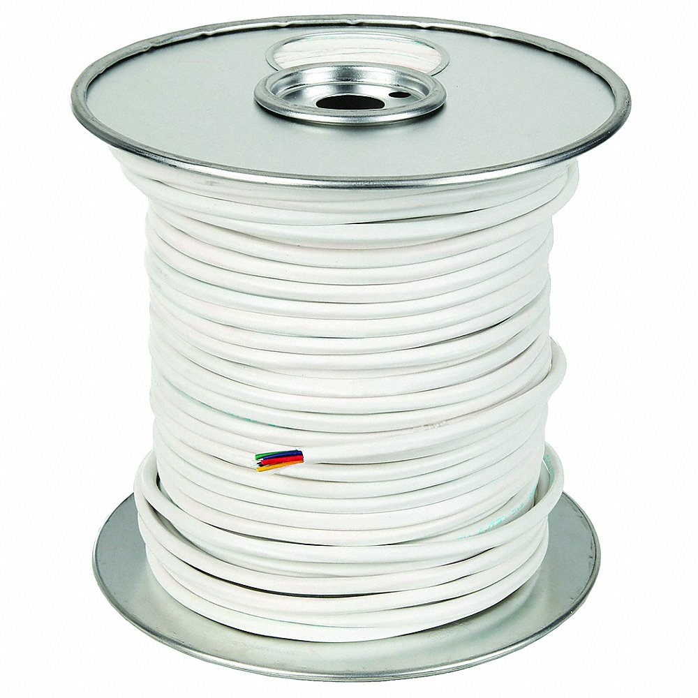 Thermostat Wire, 18 AWG Wire Size, 6 Conductors, 250 ft Length, Plenum