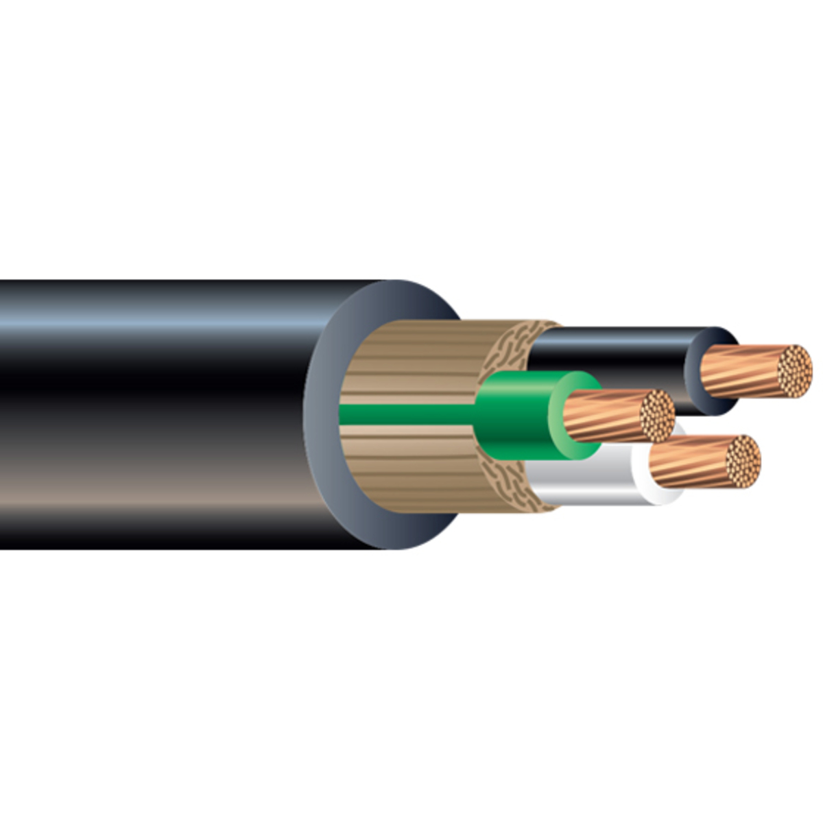 SOUTHWIRE COMPANY 55809302 Flexible Cord, 133 Strand, 4 Conductor, 8 Awg | CG6FDC
