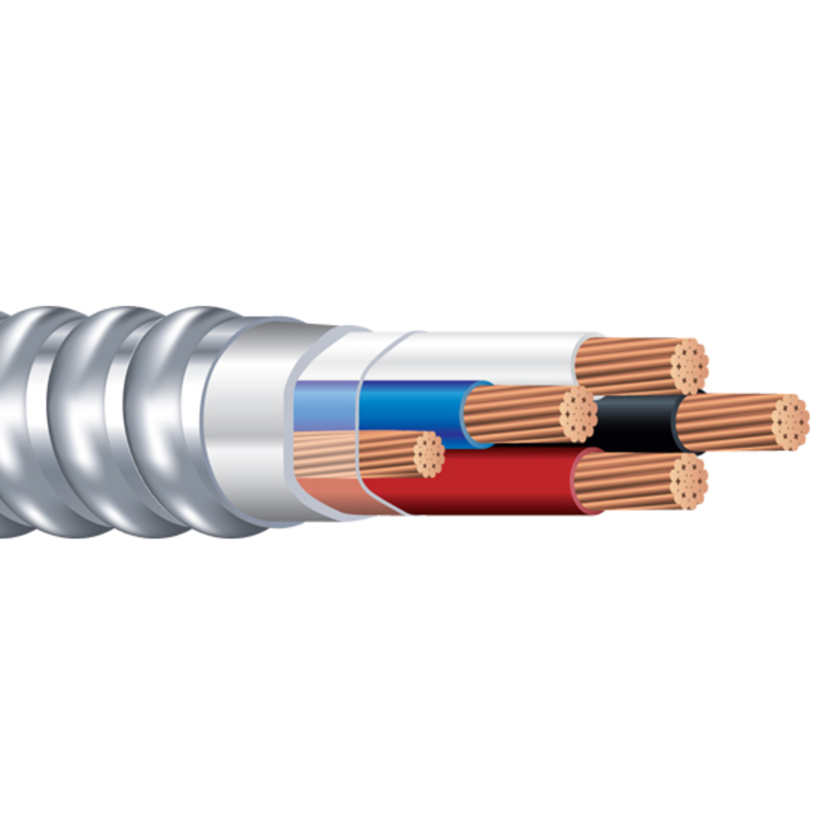 SOUTHWIRE COMPANY 67432699 Metal Clad Armored Cable, 4 Conductor, 350 Kcmil, Aluminium Armor | CG6HBK