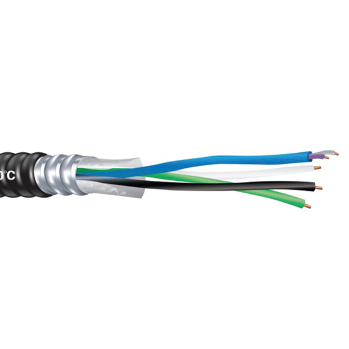 SOUTHWIRE COMPANY 59618502 Metal Clad Armored Cable, 2 Conductor, 12 Awg, PVC Jacket | CG6HNB