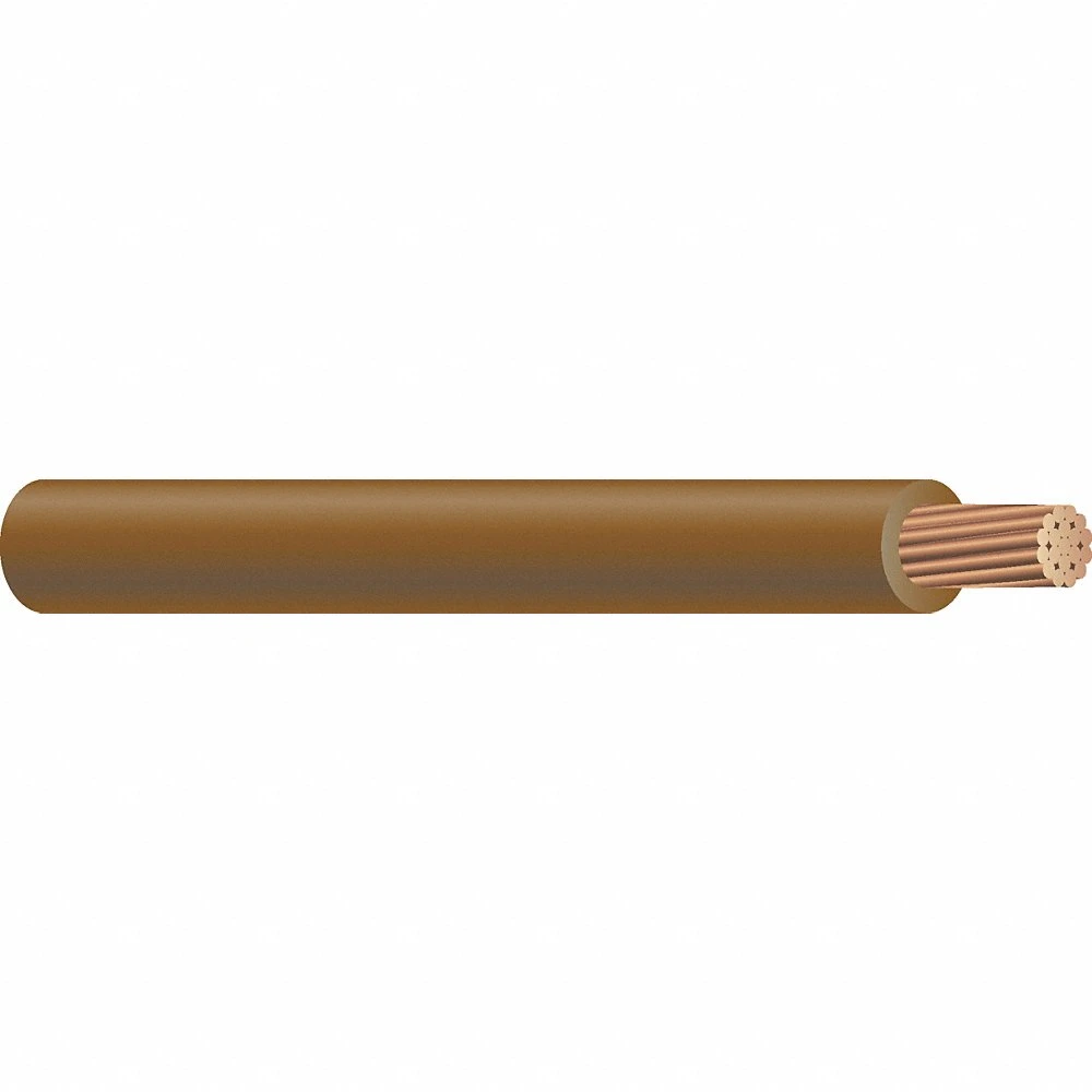 SOUTHWIRE COMPANY 61016901 Building Wire, 2 AWG Wire Size, 1 Conductors, Brown, 500 ft Length, Stranded, Nylon, PVC | CP2EHJ 4WZR5