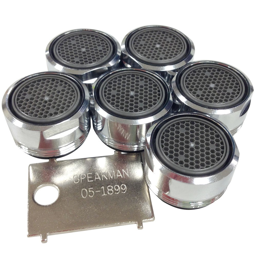 Outlet, 2.2 gpm Flow Rate, Aerated Flow Outlet, Brass, Chrome Finish, Dual