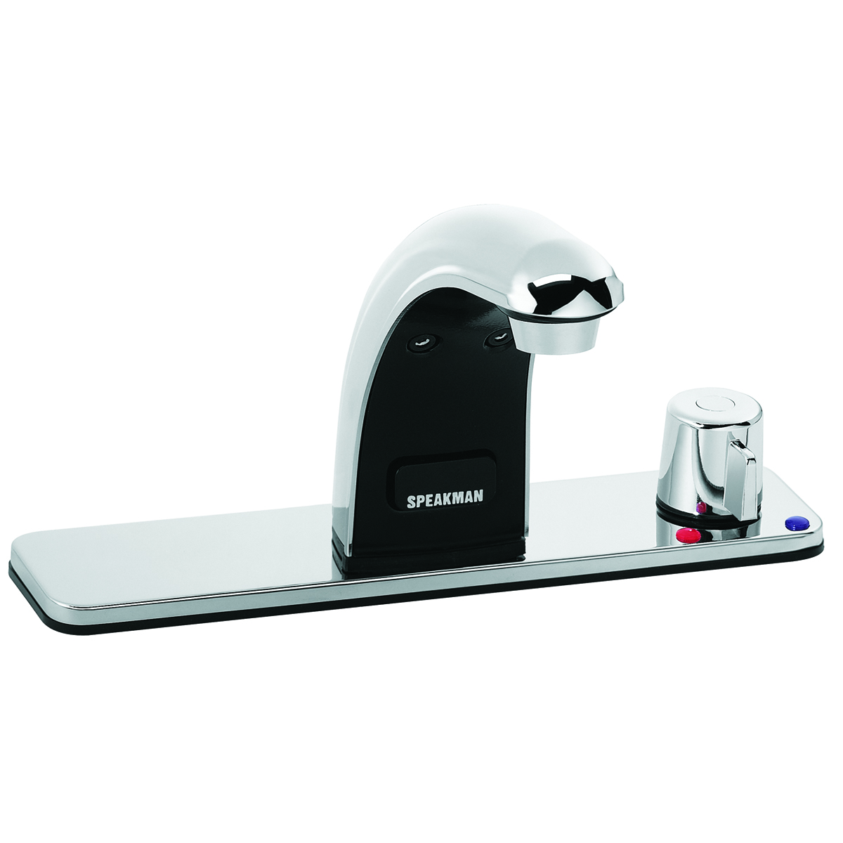 SPEAKMAN S-8722-CA-E Faucet, Battery Powered Sensor, With 8 Inch Deck Plate, Above Counter Mech Mixer | CE2AVK