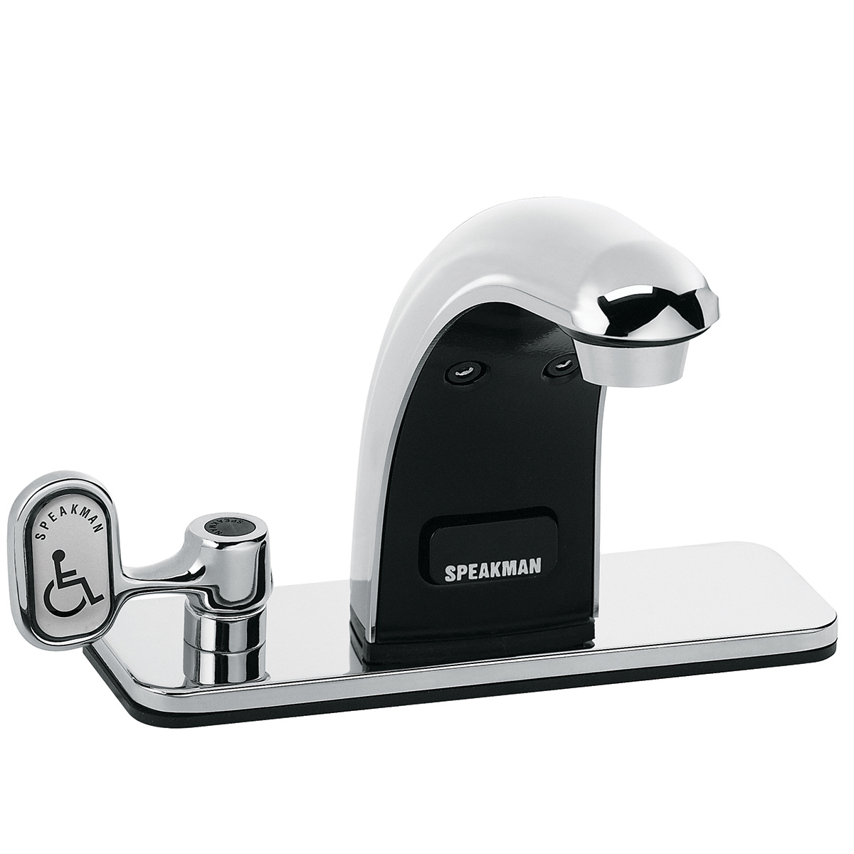 SPEAKMAN S-8717-CA-E Faucet, Battery Powered Sensor, With 4 Inch Deck Plate, Manual Override | CE2AVH