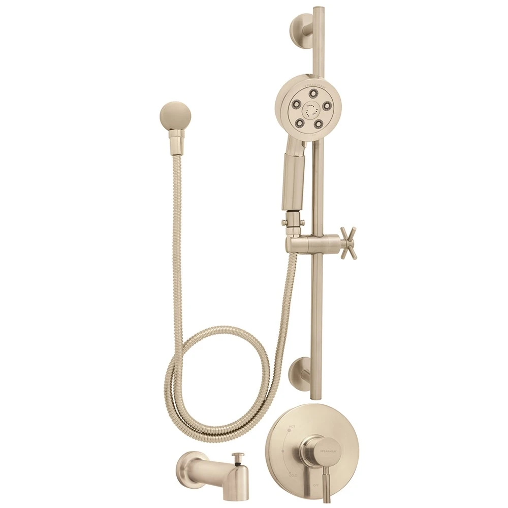 SPEAKMAN SLV-1050-BN-E2 Trim, Shower And Tub Package, No Valve, Brushed Nickel Finish, 2.0 Gpm | DZ2KKN