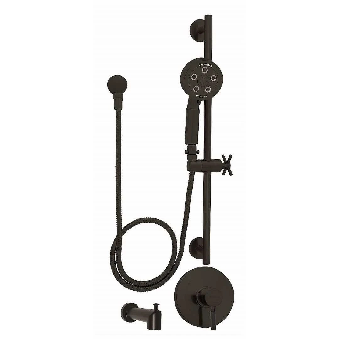 SPEAKMAN SLV-1050-MB Trim, Shower And Tub Package, No Valve, Matte Black Finish, 2.5 Gpm | DZ2KKR