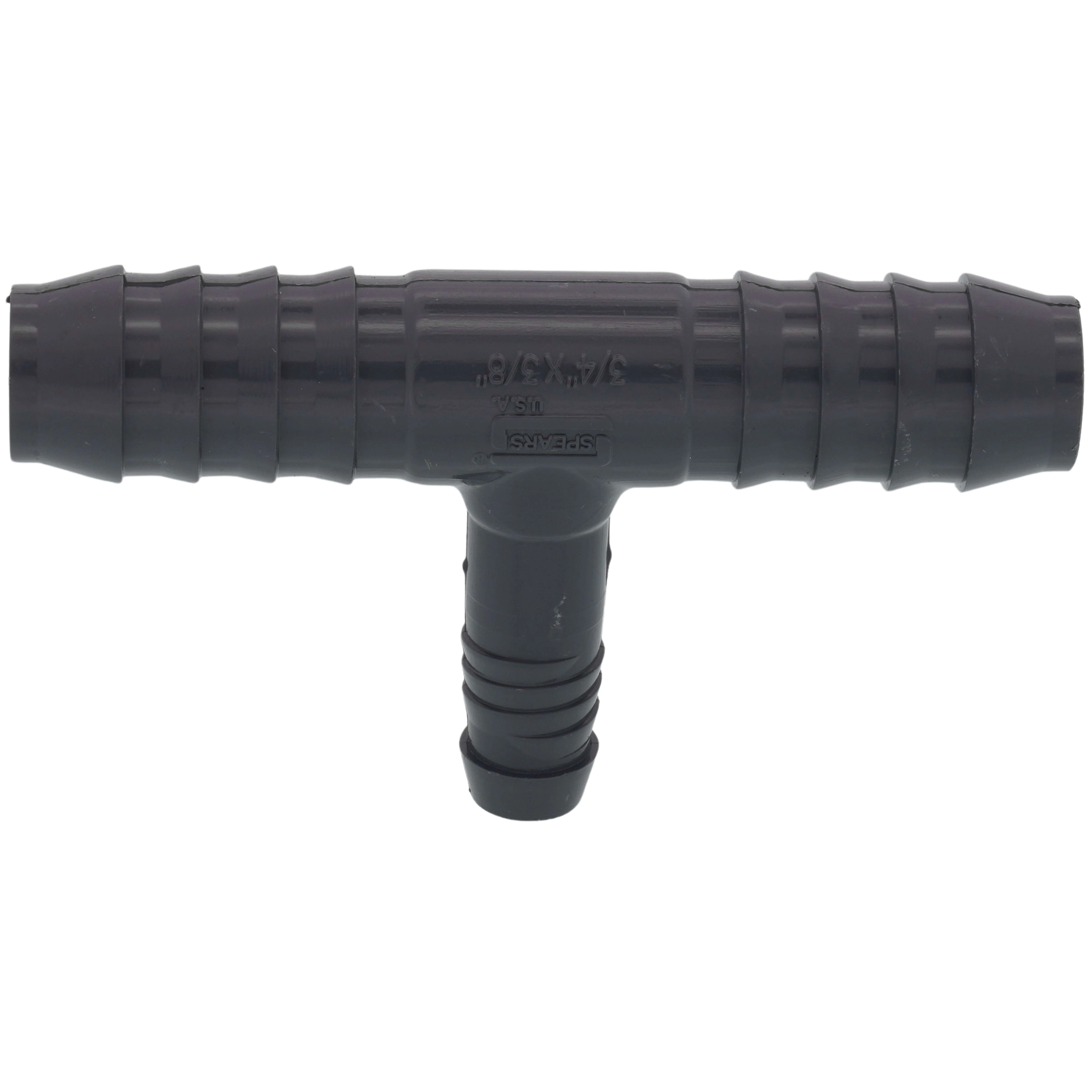 SPEARS VALVES 1401-099 Barb Tee, Insert x Spiral, 3/4 x 3/8 Inch Size, PVC | BU7PGC