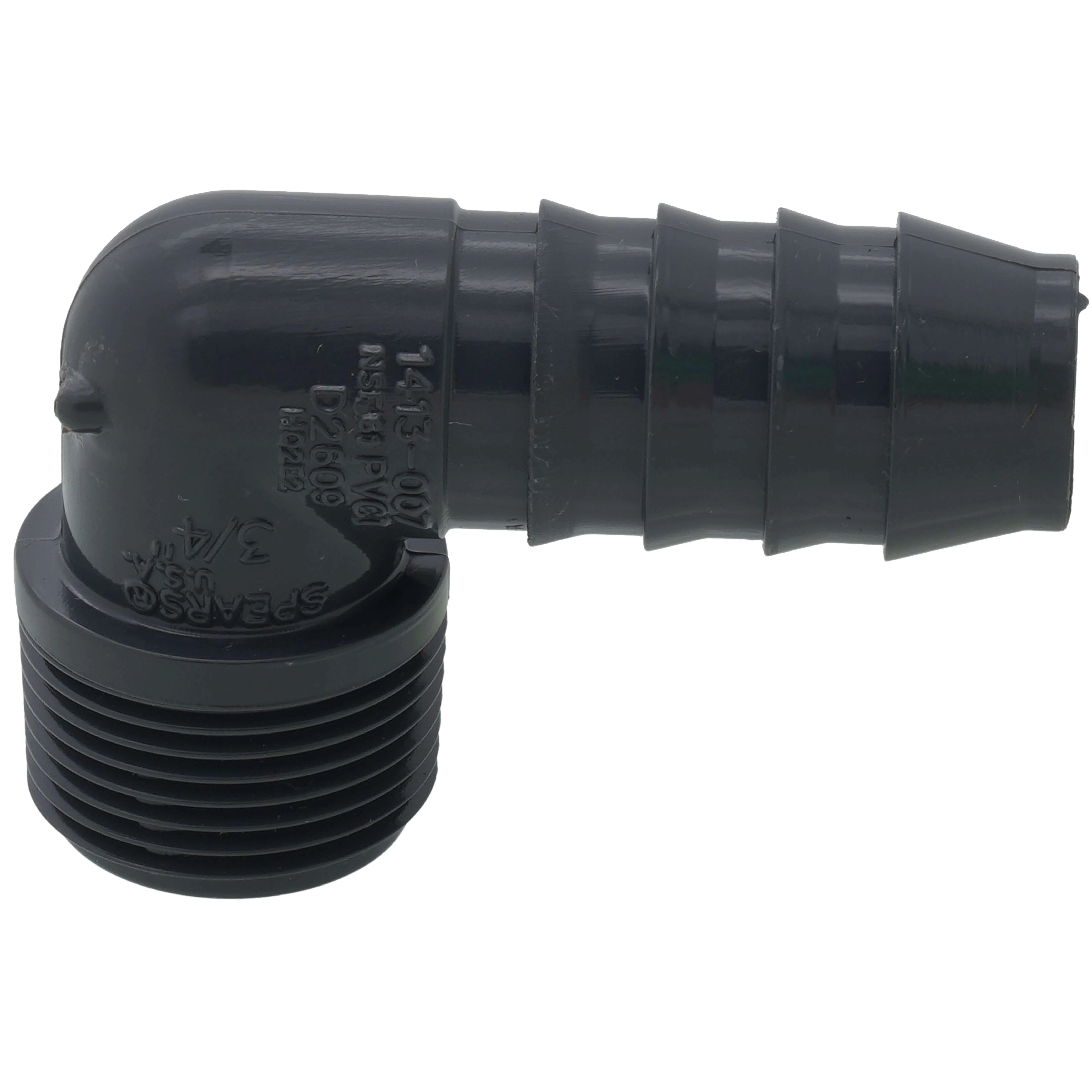 SPEARS VALVES 1413-007 Insert Elbow, 90 Deg., Insert x MPT, 3/4 Size, PVC | BU7HYM