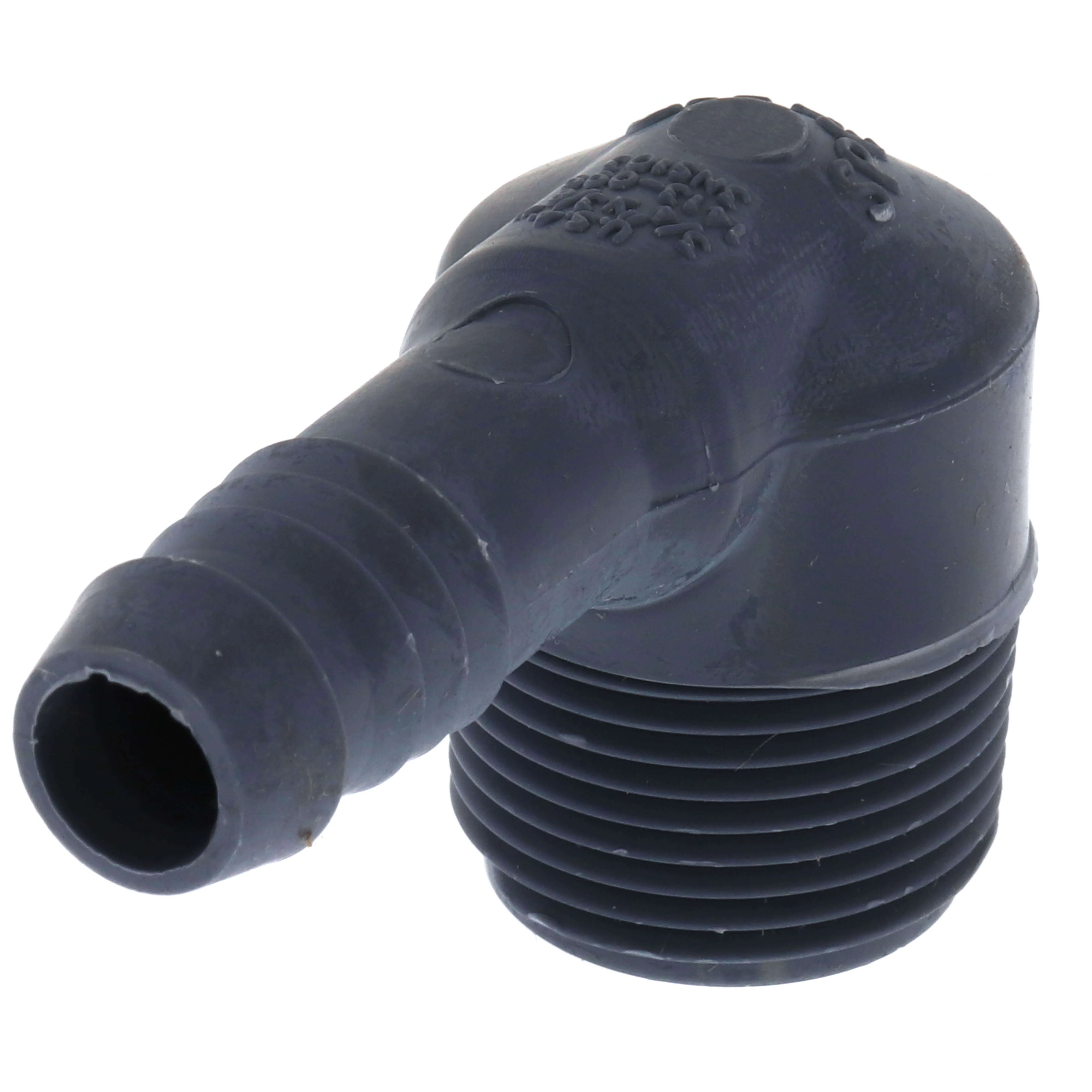 SPEARS VALVES 1413-099 Spiral Barb Elbow, 90 Deg., MPT x Spiral Barb, 3/4 x 3/8 Size, Polypropylene | BU7KAJ
