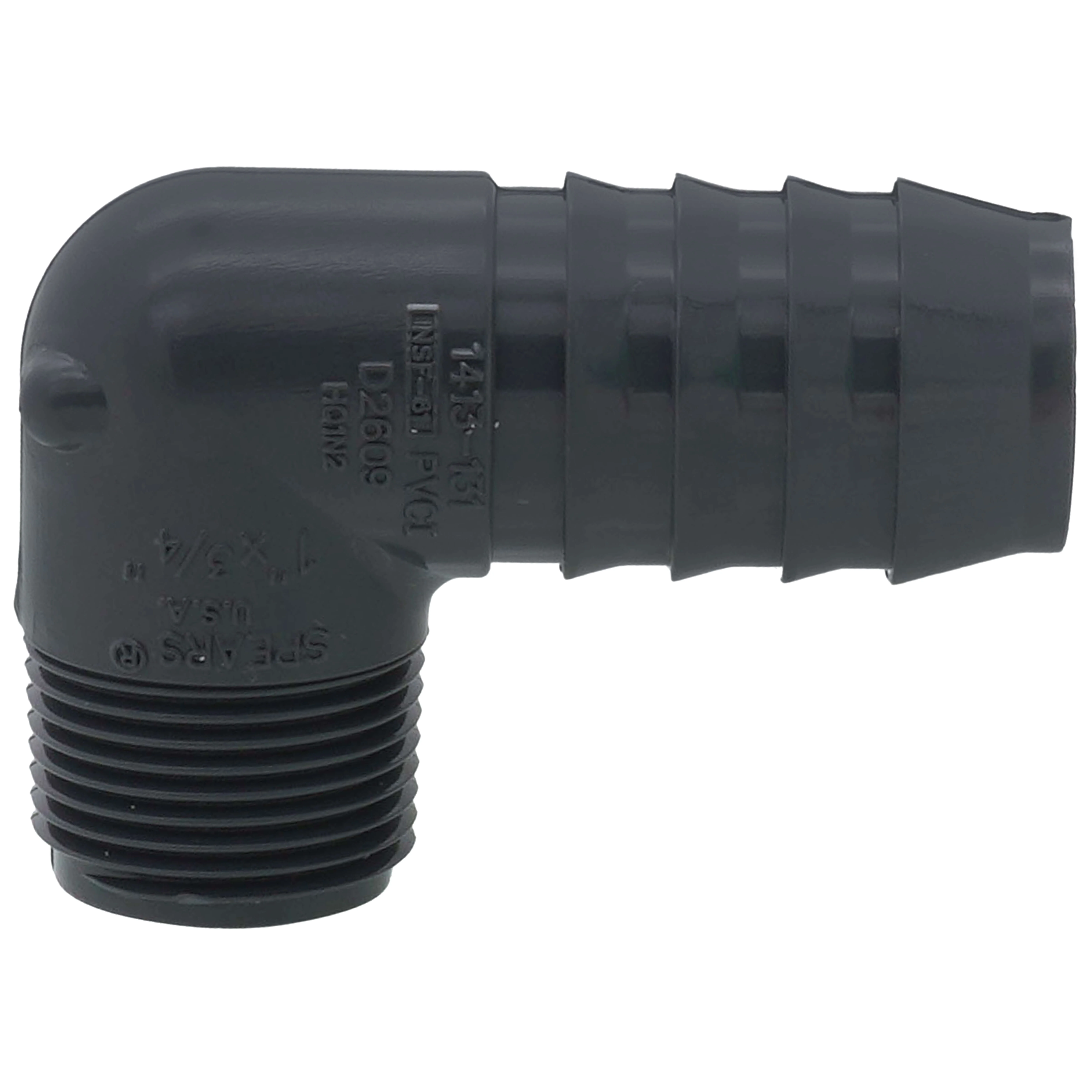 SPEARS VALVES 1413-131 Reducer Elbow, 90 Deg., Insert x MPT, 1 x 3/4 Size, PVC | BU7KQB