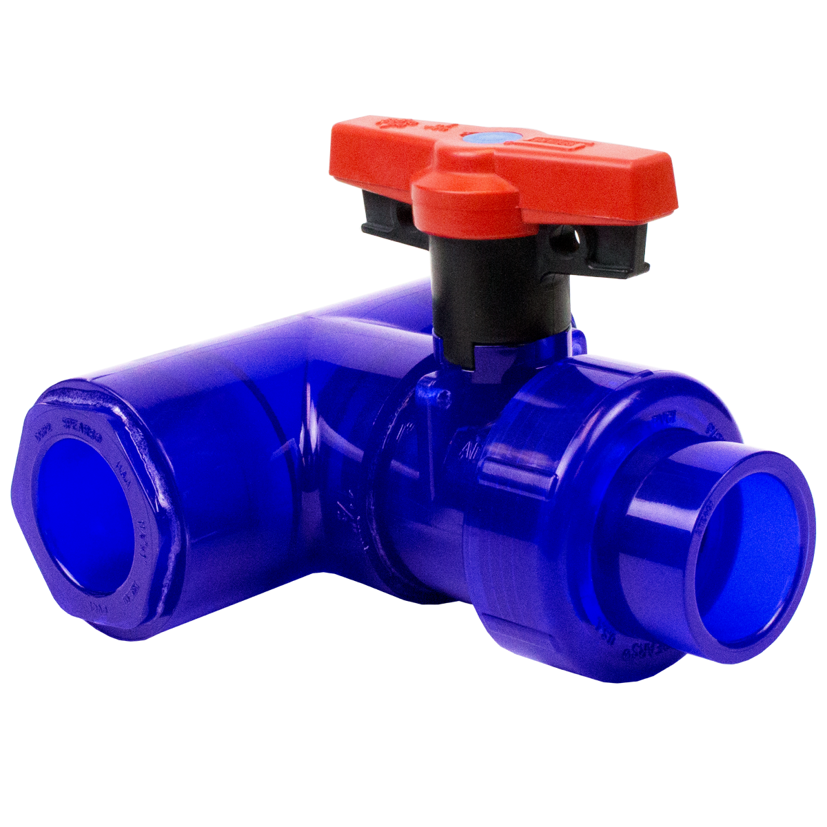 SPEARS VALVES 182901-337BL Ball Valve, Tee Style, Socket/FPT, EPDM, 3 x 1-1/2 Size, PVC | BY6YPT