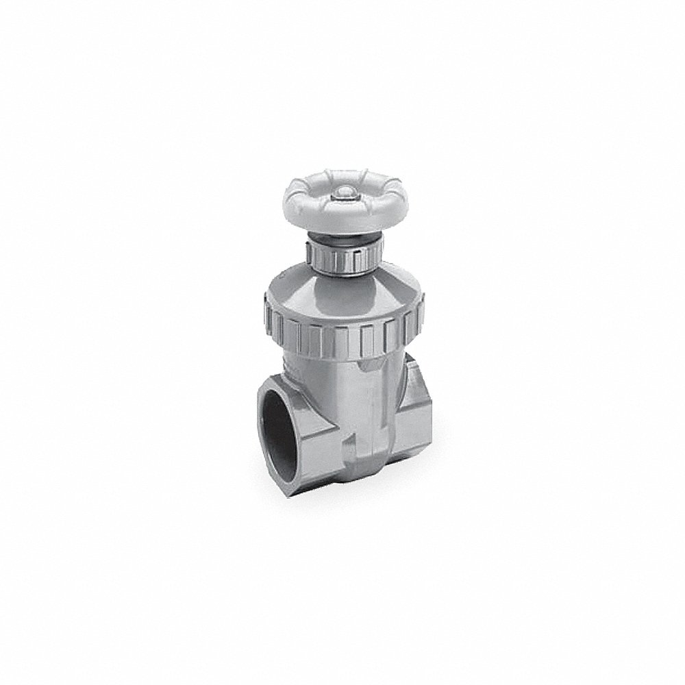 Gate Valve, Threaded, Buna, 1 Size, PVC