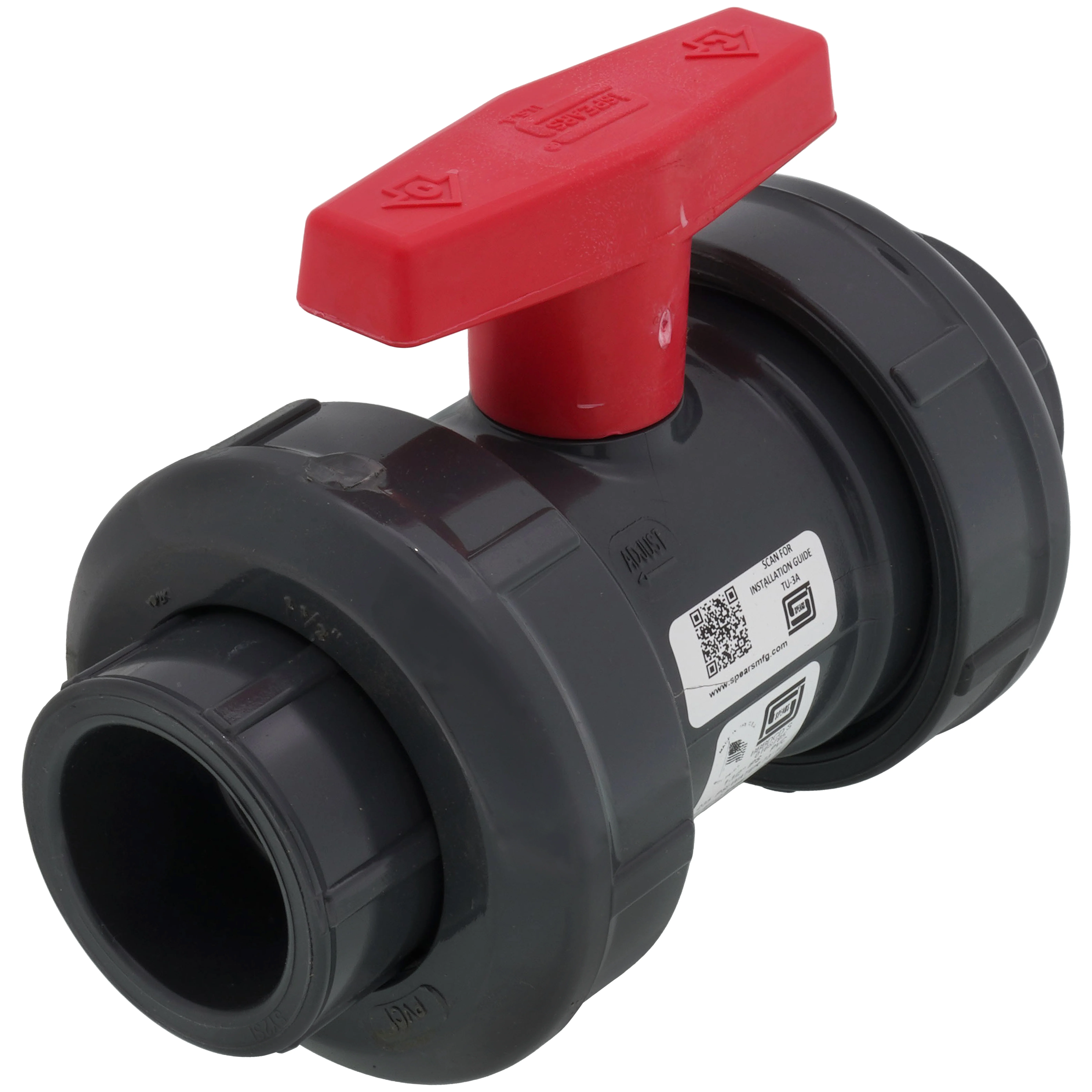 SPEARS VALVES 2329-015 Ball Valve, 1-1/2 Size, PVC, Socket x FPT, EPDM | CC8GMN