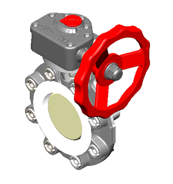 SPEARS VALVES 253322-040 Butterfly Valve, With Gear Operator, FKM, 4 Size, PTFE Lined | BY6MDT