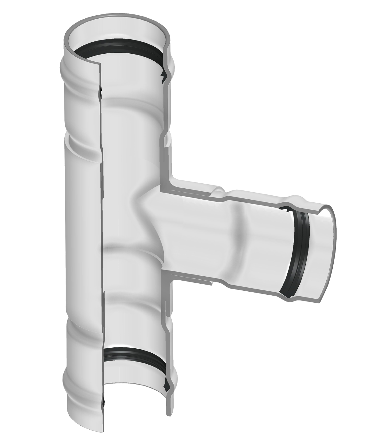 SPEARS VALVES 3301-9062P Tee, Gasket, 125 PSI, PIP, 24 x 6 Size, PVC | BU6FPE