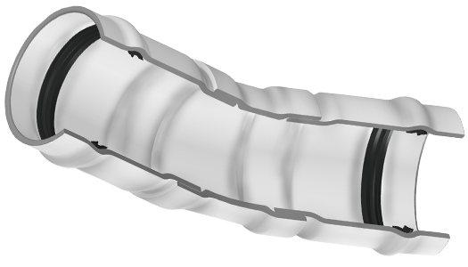 SPEARS VALVES 320-100451 Elbow, 22-1/2 Deg., Gasket, Class 100, 8 Size, PVC | BU6ENL