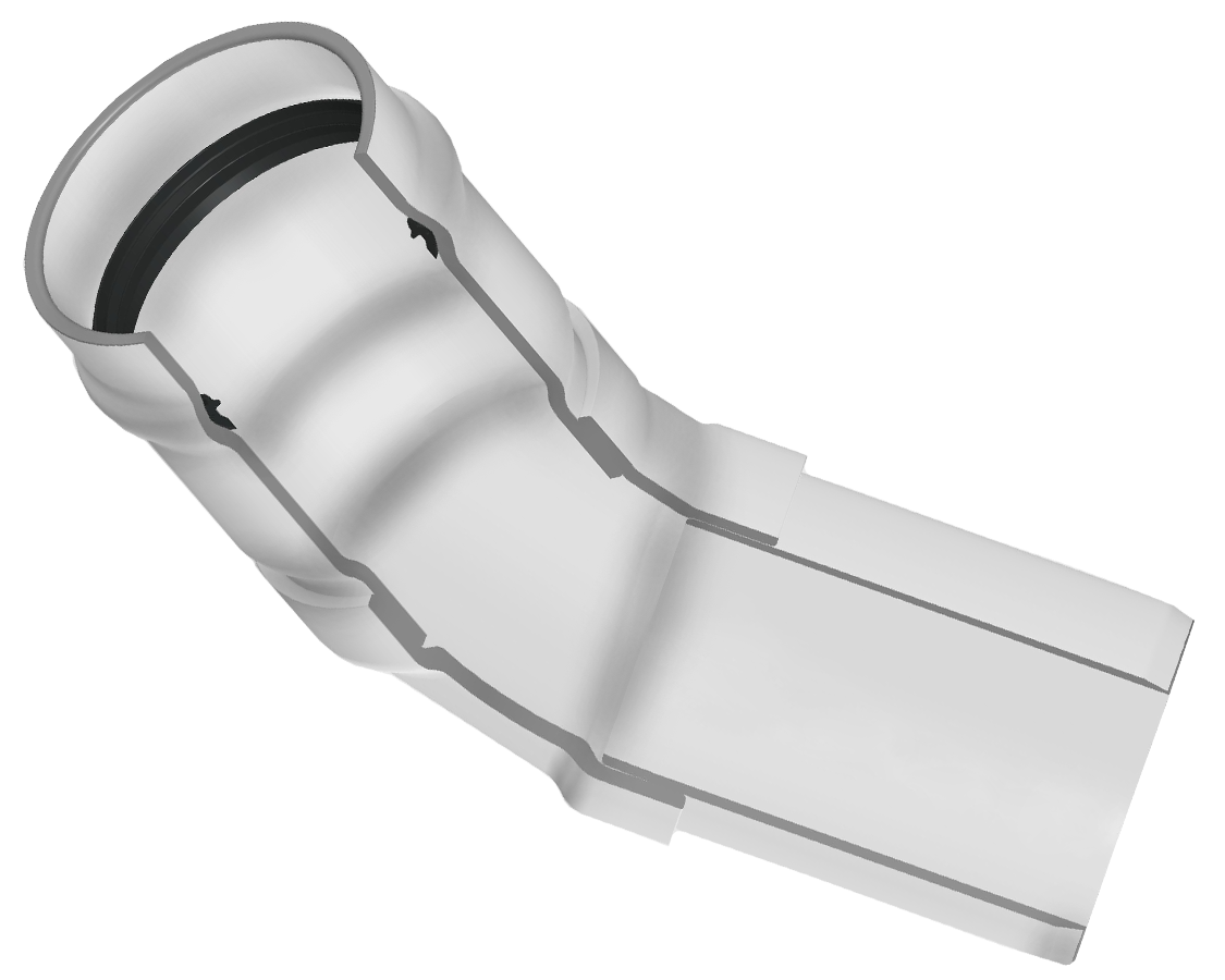 SPEARS VALVES 320-100660 Elbow, 45 Deg., Gasket x Spigot, Class 100, 10 Size, PVC | BU6EPF