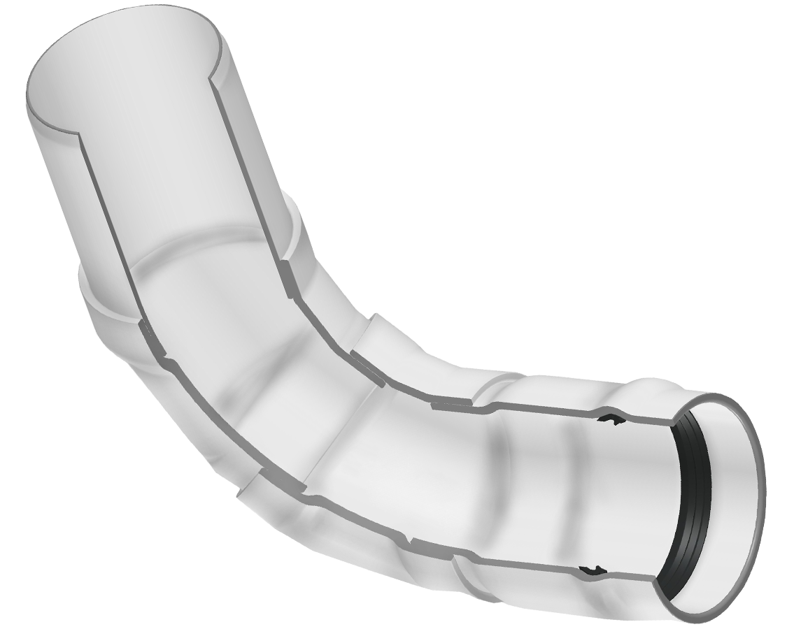 SPEARS VALVES 3306-08023P Elbow, 90 Deg., Gasket x Spigot, 125 PSI, PIP, 8 Size, PVC | BU6GAC