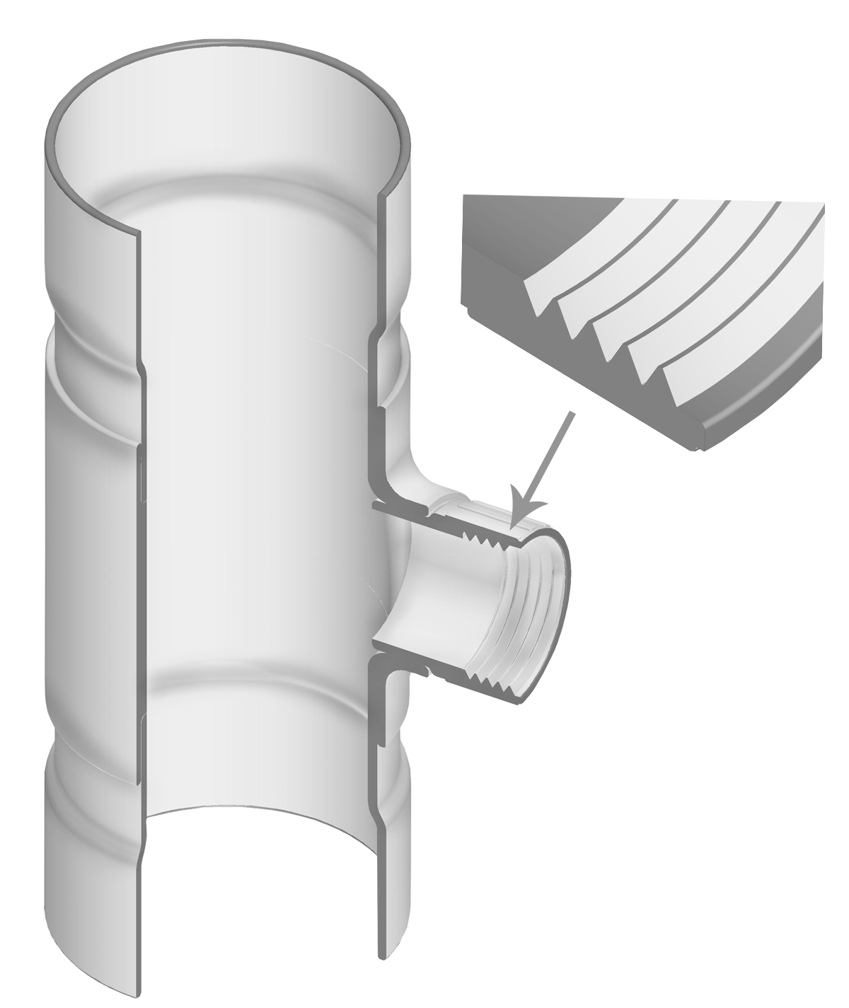 SPEARS VALVES 3302-532P Reducer Tee, Socket x FPT, 125 PSI, PIP, 6 x 4 Size, PVC | BU6FYU
