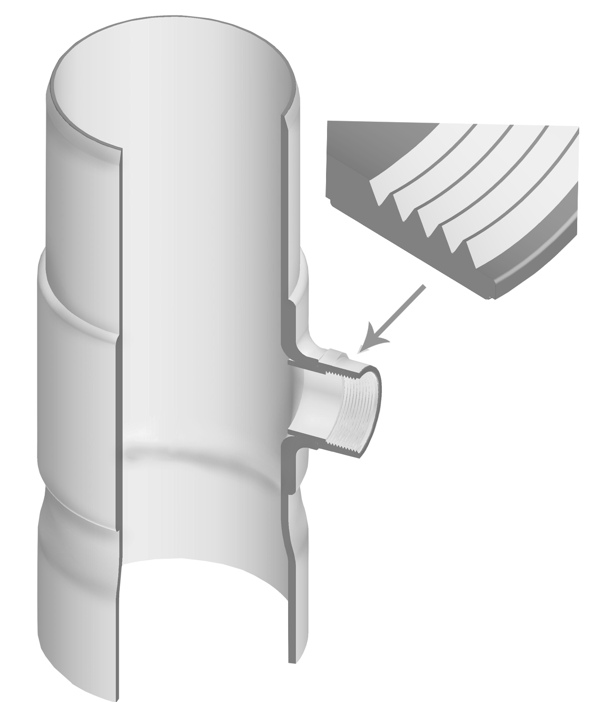 SPEARS VALVES 330-202232 Reducer Tee, Socket x Spigot x FPT, Class 125, 10 x 2 Size, PVC | BU6FXL