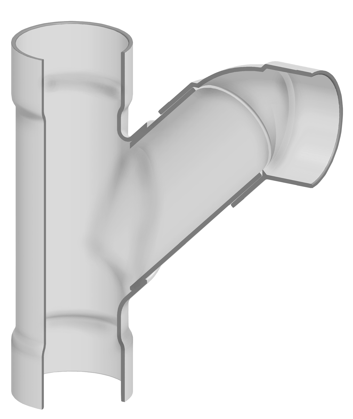 SPEARS VALVES 3977-912 Reducer Combination Wye, 1/8 Bend, Socket, Schedule 80, 24 x 12 Size, PVC | BU6NCF