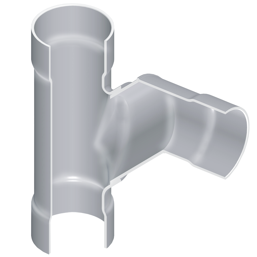 SPEARS VALVES 3990-784C Reducer Sanitary Tee, Socket, Schedule 80, 18 x 4 Size, CPVC | BU6NGM