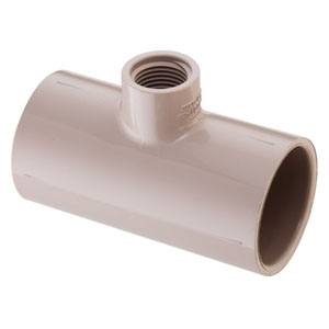 SPEARS VALVES 402-101UV Reducer Tee, Socket x FPT, Schedule 40, 3/4 x 1/2 Size, PVC, UV Resistant | BU6PAJ