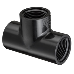 SPEARS VALVES 405-005B Tee, FPT, Schedule 40, 1/2 Size, PVC, Black | BU7MMV